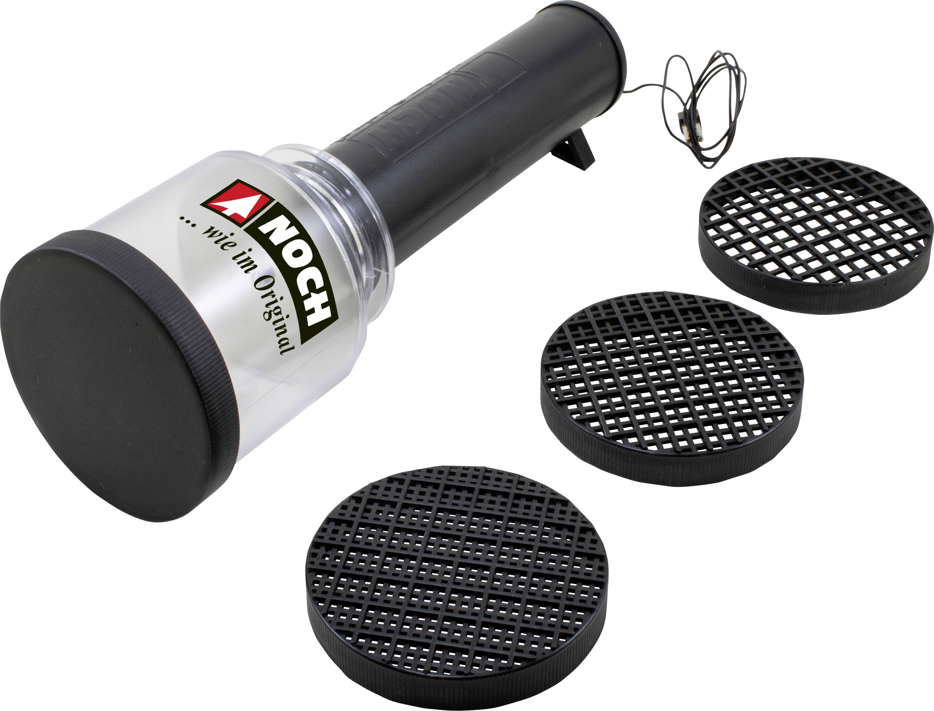 Electrostatic grass cutting apparatus with three interchangeable sieves. Suitable for model making.