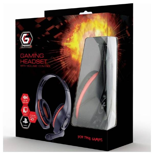 Gembird GHS-05-R On-ear headset Corded (1075100) Stereo Black, Red Volume control Gaming
