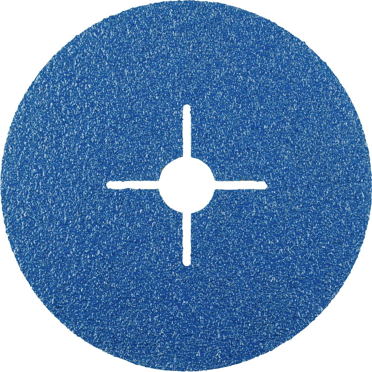 A blue sandpaper with a star-shaped opening in the centre, used for smoothing surfaces in craft work.