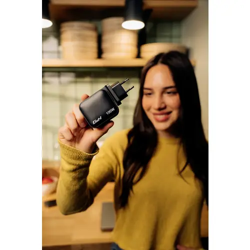 Verbatim Mini GaN Charger Travel charger 100 W 1x USB-A, 3x USB-C® Power Delivery, Power Delivery 3.0, QC 3.0 Black Quick charger Verbatim Mini GaN Charger Travel charger 100 W 1x USB-A, 3x USB-C® Power Delivery, Power Delivery 3.0, QC 3.0 Black Quick charger