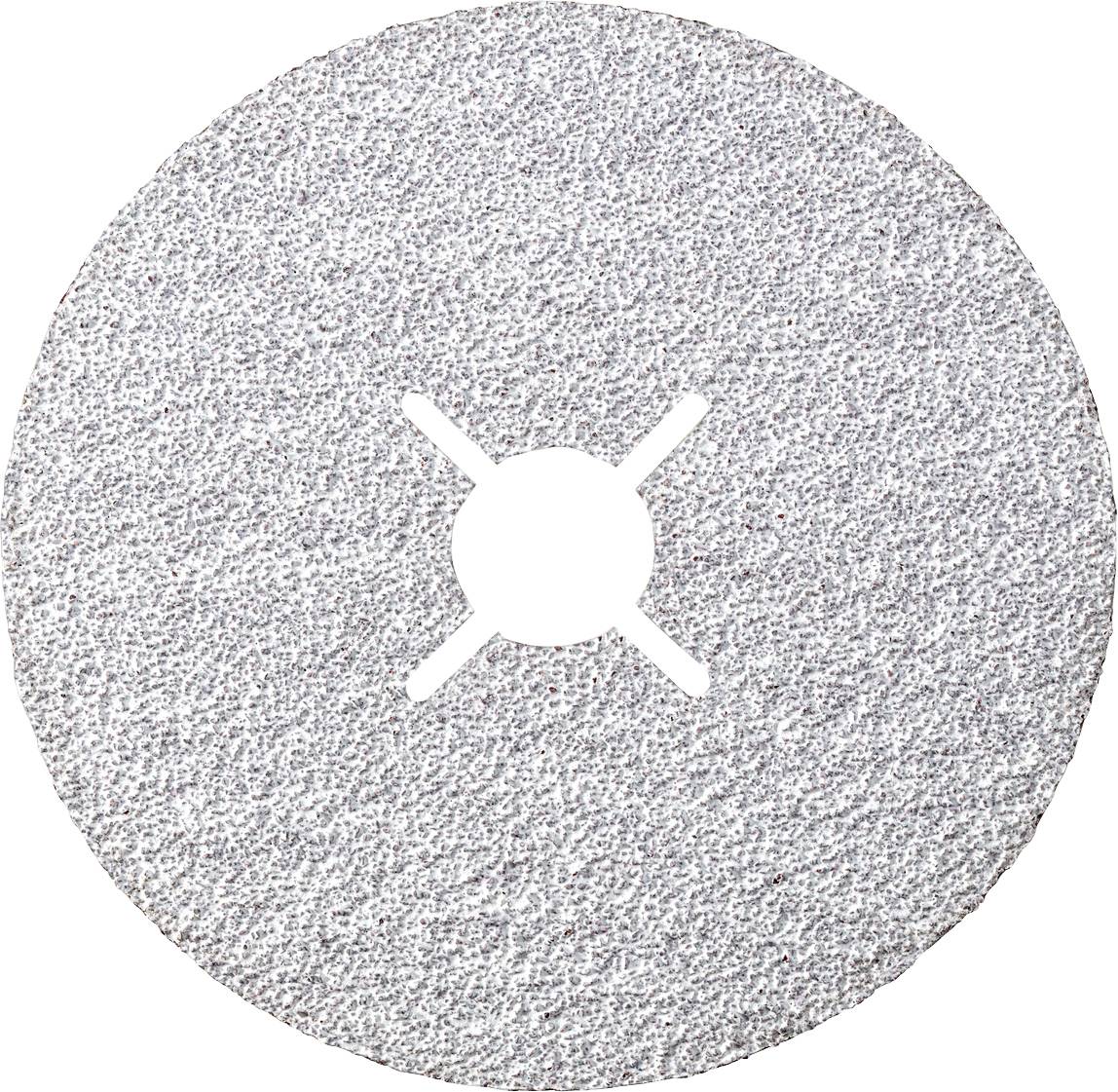 A round grinding wheel with uniform, rough texture and central opening, suitable for material processing and surface smoothing.