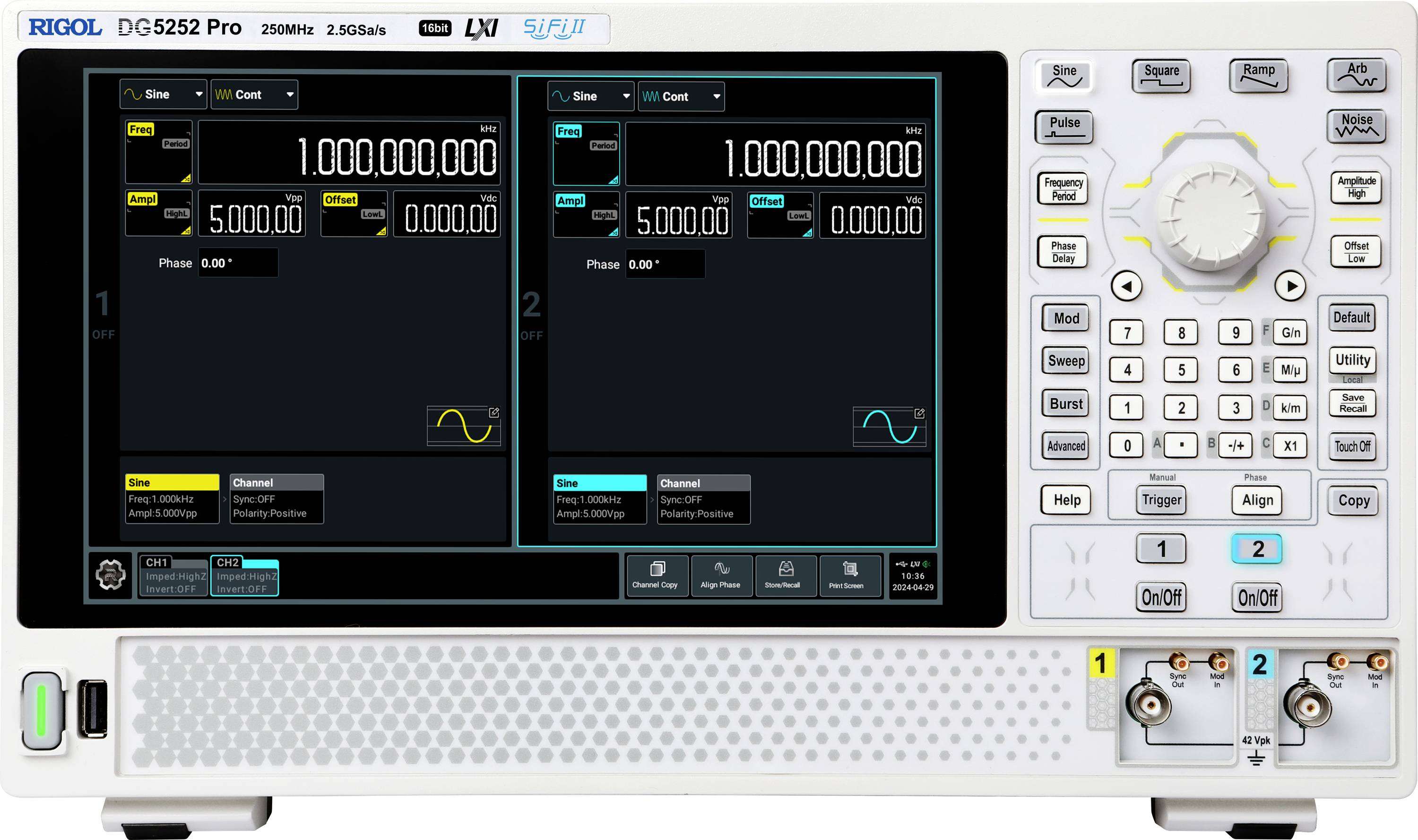 Rigol DG5252 Pro Mains-powered