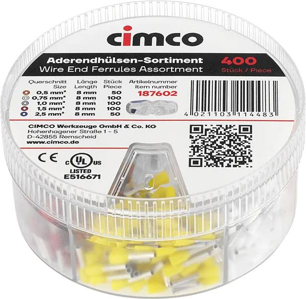 Cimco 187602 Ferrule set Partially insulated 1 Set