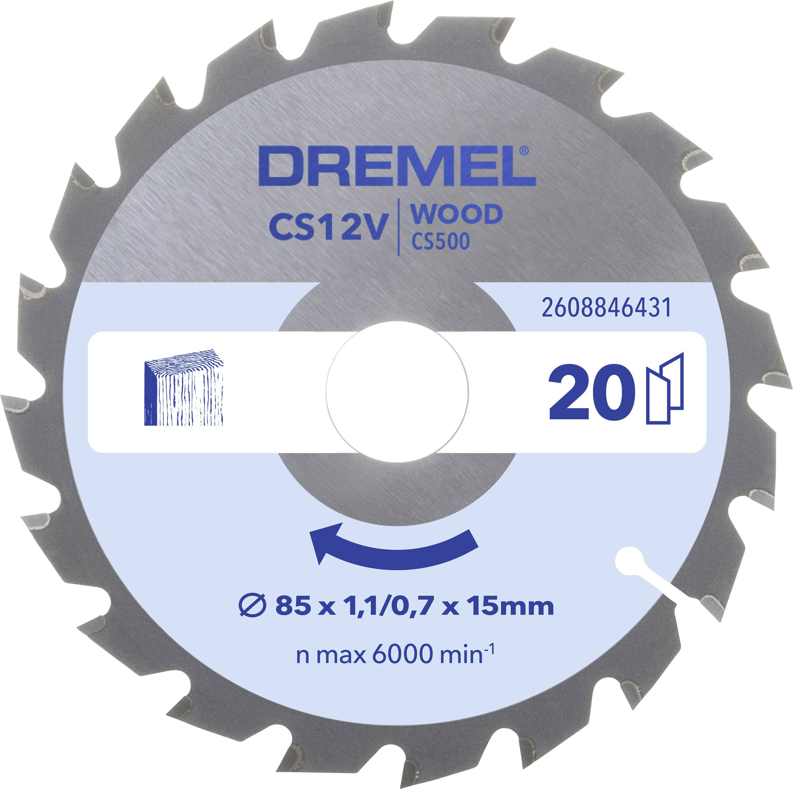 DREMEL Holz Kreissägeblatt 85mm CS500 2608846431​ Circular saw blade 1 pc(s)