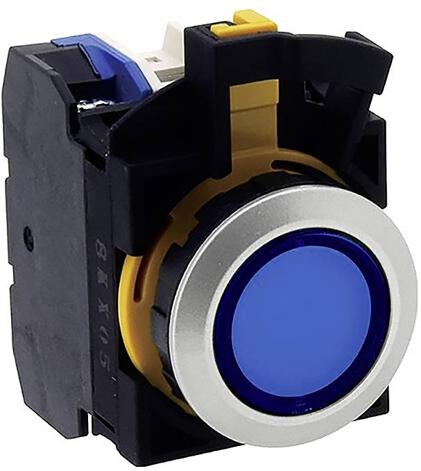 Idec CW4L-M1E10Q4S CW Series Pushbutton 24 V 12 mA 1 x Off/(On) latch Blue 1 pc(s)