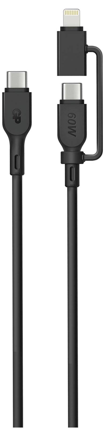 GP USB cable USB-C®, Apple Lightning plug 1.50 m Black GPCBCXBPBKUSB964