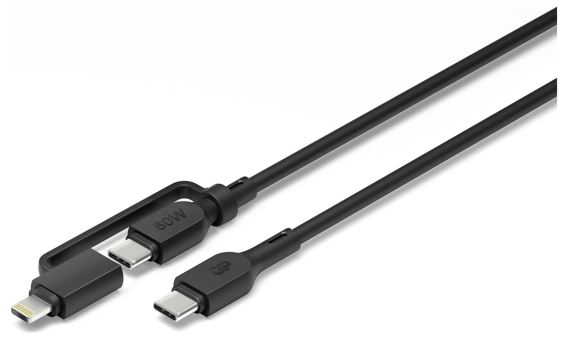 GP USB cable USB-C®, Apple Lightning plug 1.50 m Black GPCBCXBPBKUSB964