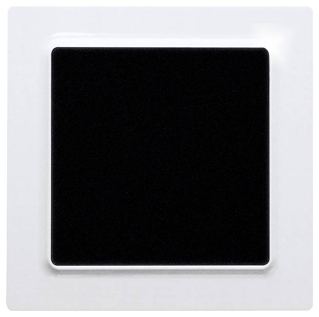 A black square within a white frame, photographed from above.