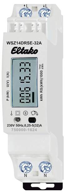 An Eltako electricity meter is displaying a meter reading of '000191'. Connecting terminals are visible at the top and bottom of the device.
