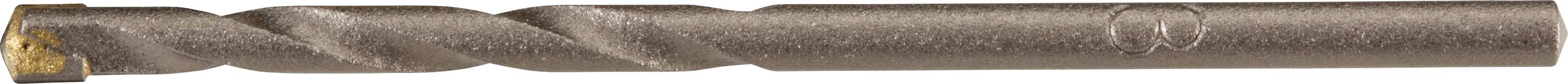 A brown metal drill bit with a spiral construction.