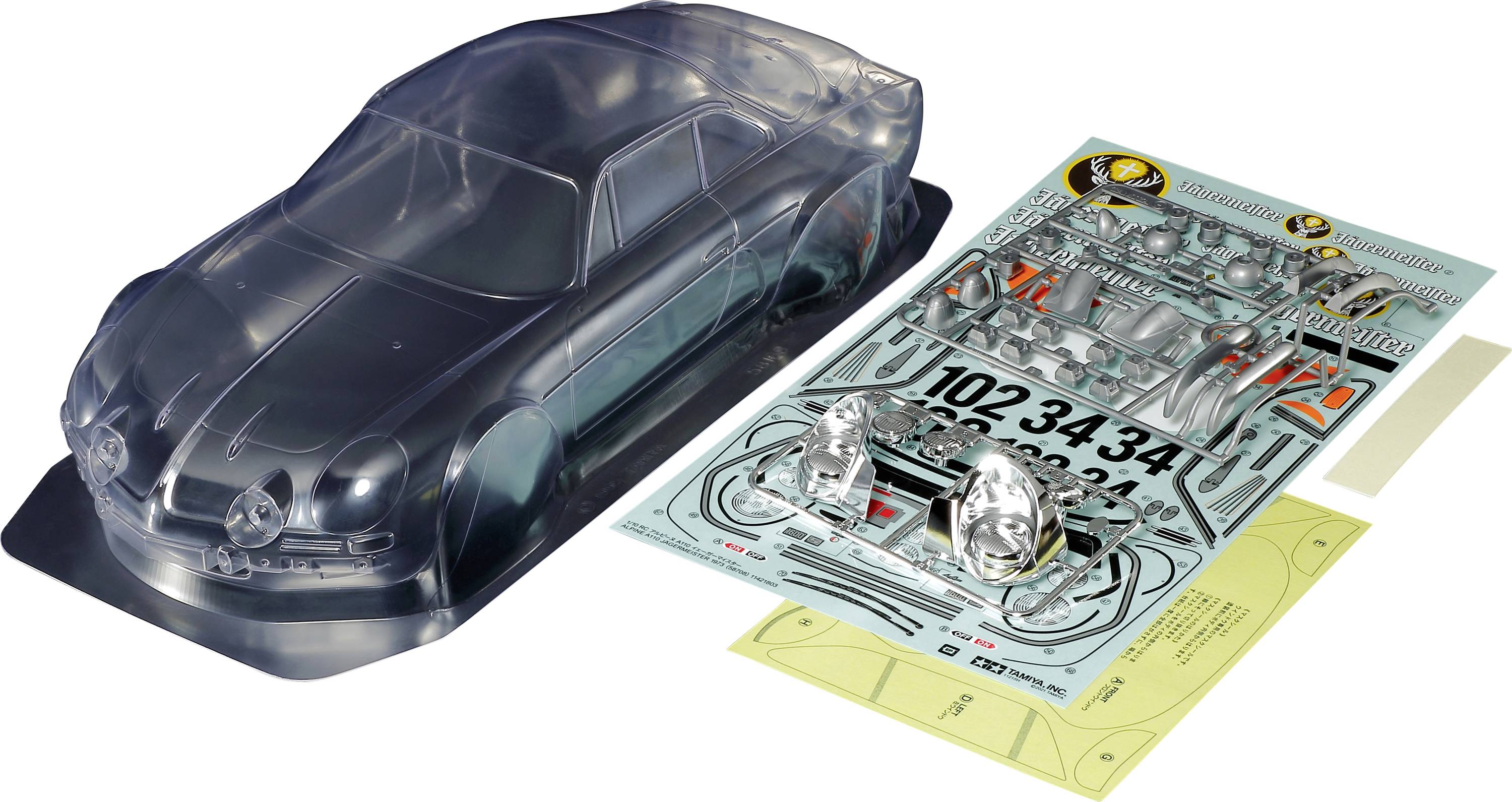 Tamiya 51690-000 1:10 Car body Alpine A110 Jägermeister M-06 Unpainted