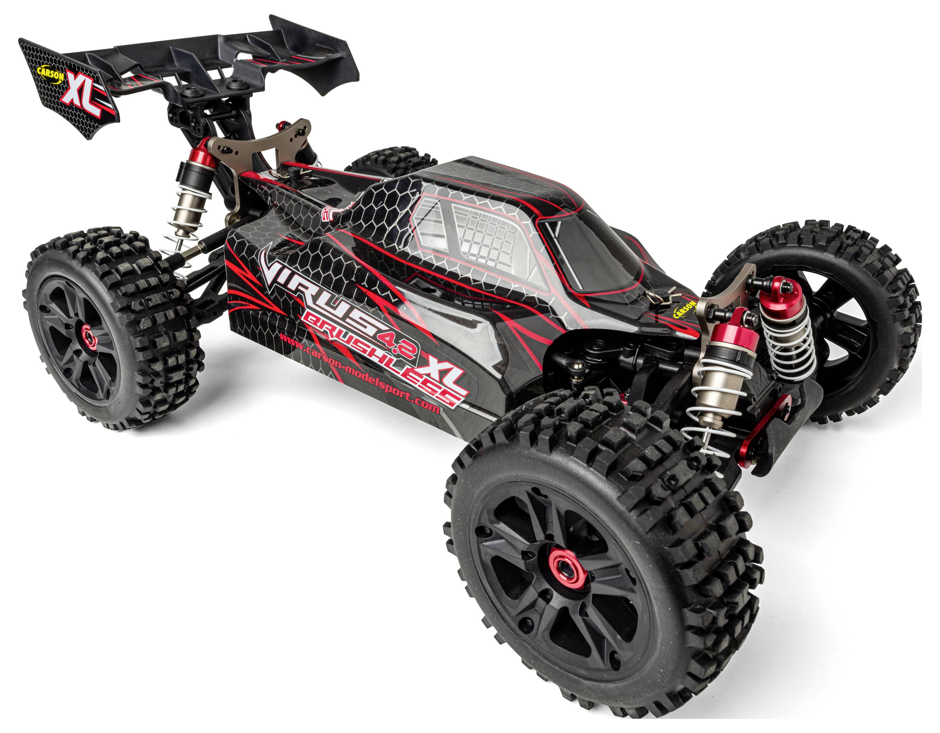 Carson Modellsport Virus 4.2 XL Black, Red 1:8 RC model car Electric Buggy 100% RtR 2,4 GHz Incl. batteries and charger