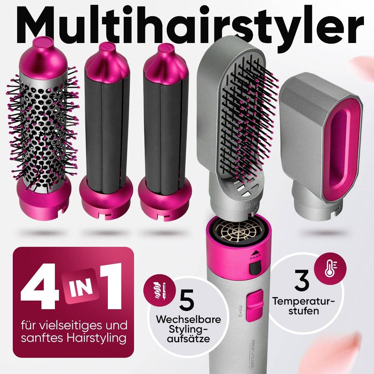 Profi-Care PC-HAS 3132 Multifunction styler Grey, Pink