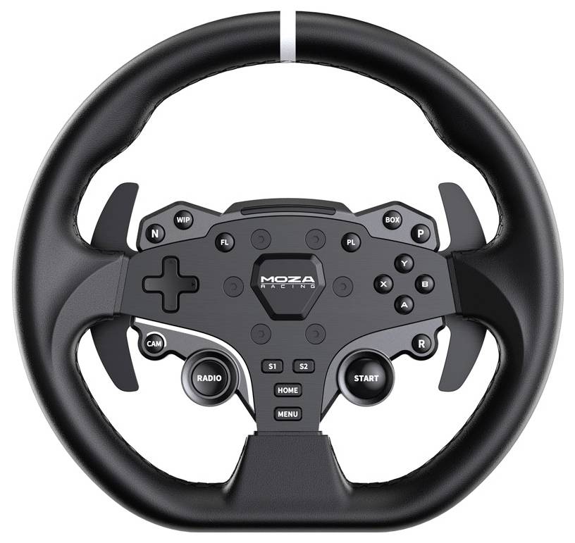 MOZA R5 Racing Set (R5 DD Wheelbase, ES Wheel, SR-P Lite Pedale, Tischhalterung) Steering wheel Black
