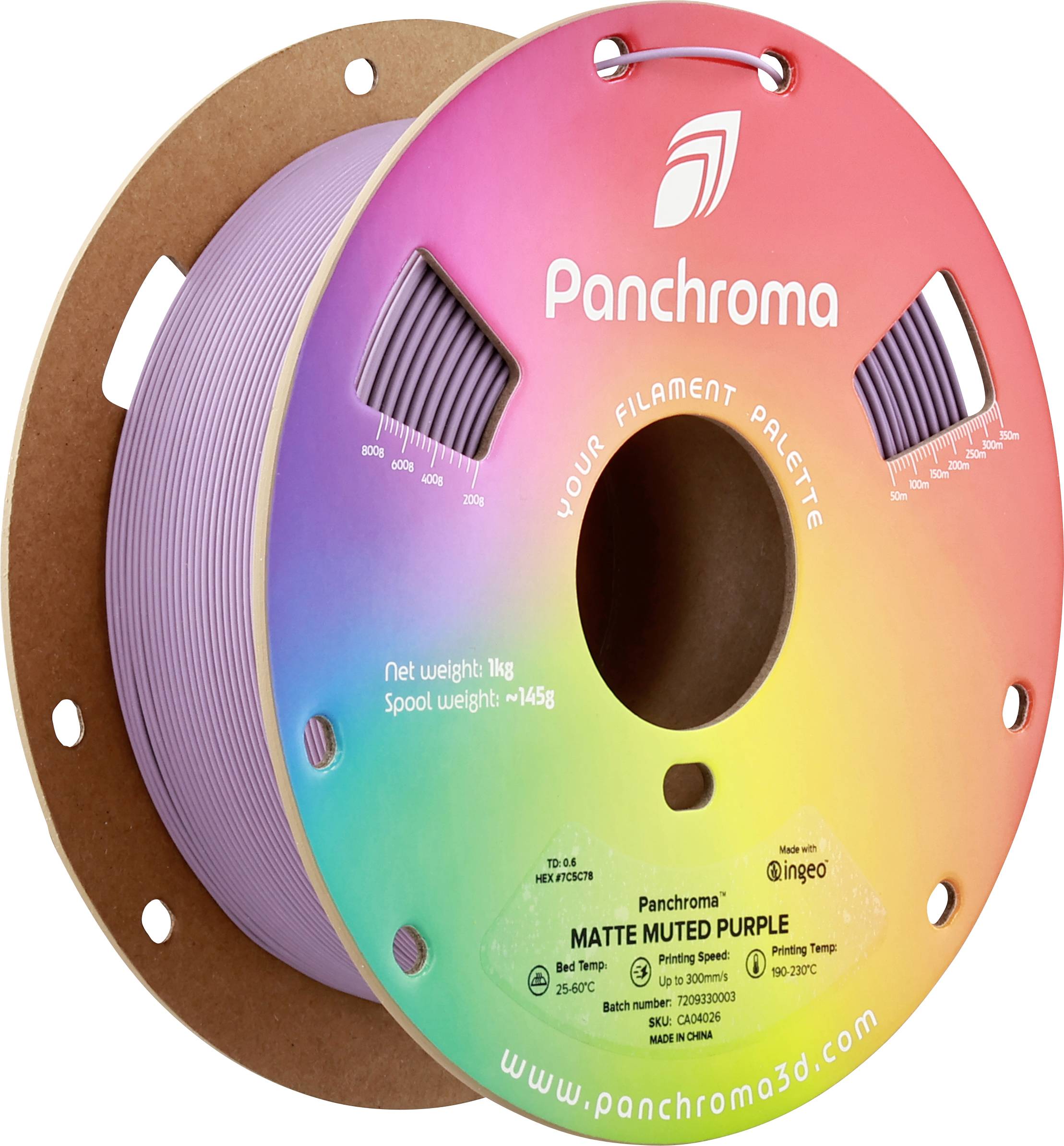A spool of 3D printer filament from Panchroma in the color 