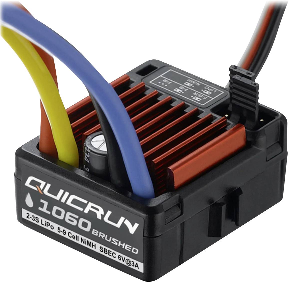 Hobbywing QuicRun 1060 T-Stecker Model car brushed speed control Load (Amp max.): 360 A