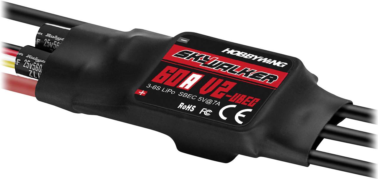 Hobbywing Skywalker V2 60A Model aircraft brushless motor controller Load (Amp max.): 80 A