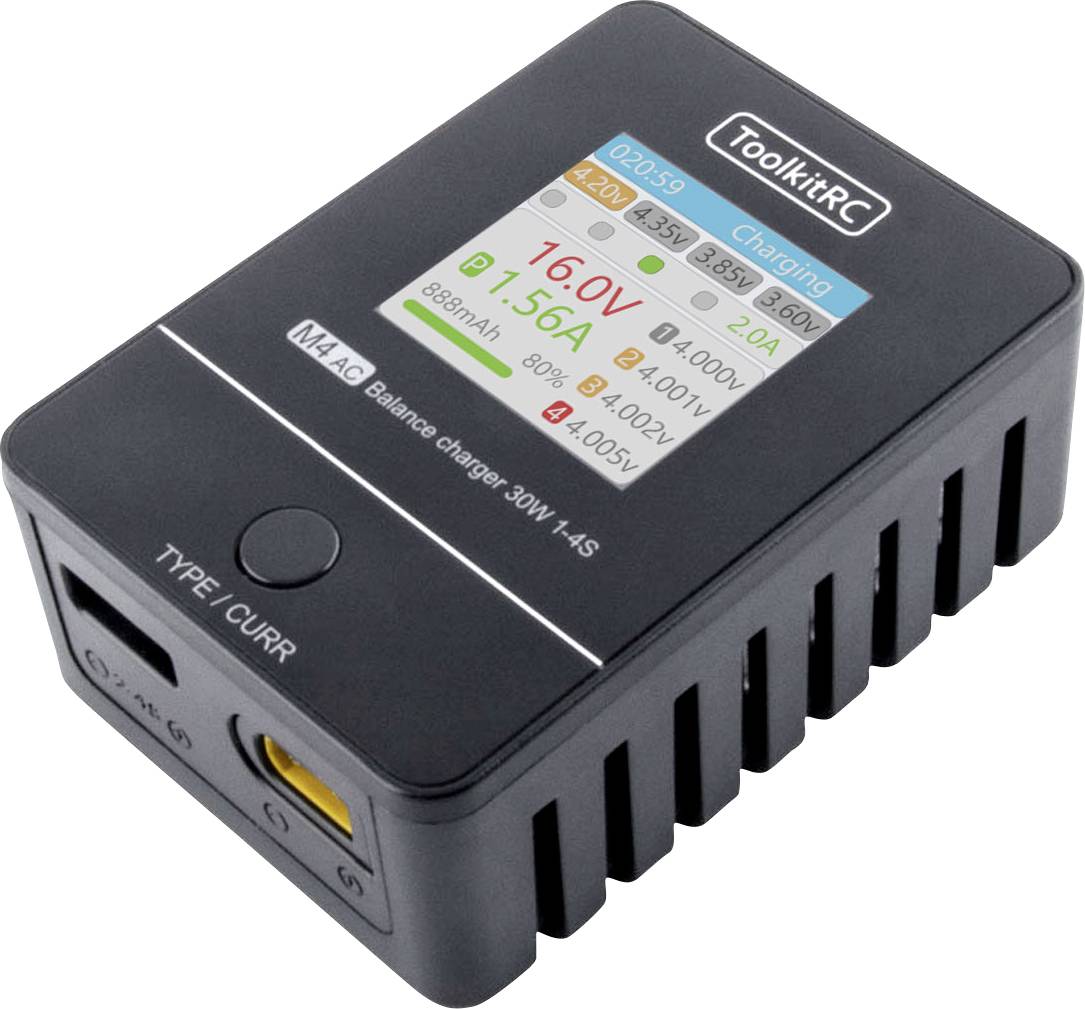 Toolkit RC M4AC XT60 Scale model battery charger 2.5 A LiPolymer, LiFePO, Li-ion, LiHV