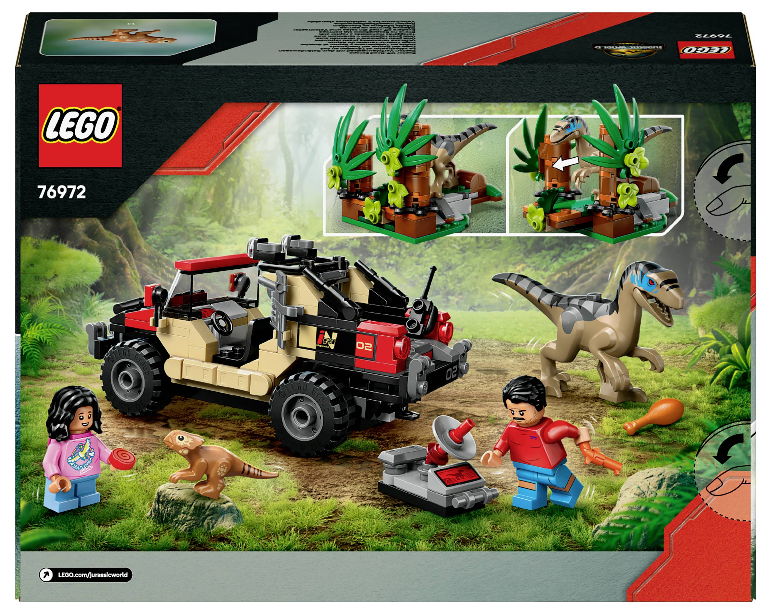 76972 LEGO® JURASSIC WORLD™ Raptor: Follow-up chase with the off-road vehicle