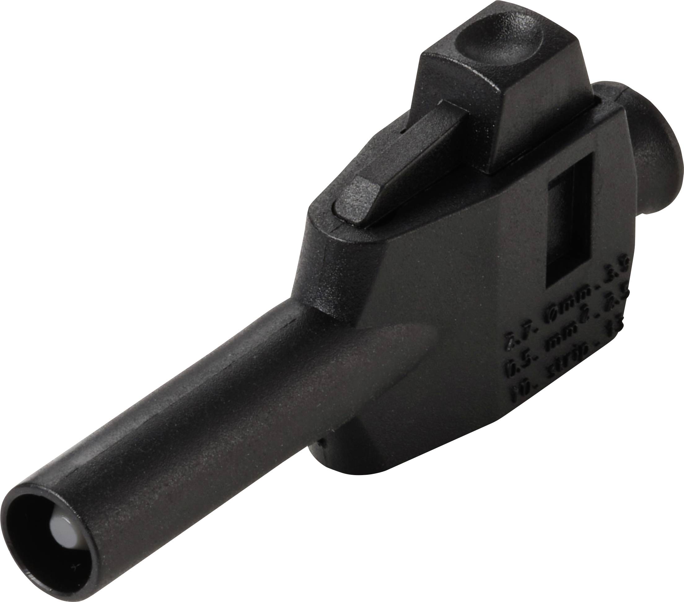 VOLTCRAFT MP-4 Jack plug with terminal clip Plug, straight Pin diameter: 4 mm Black 1 pc(s) Bulk