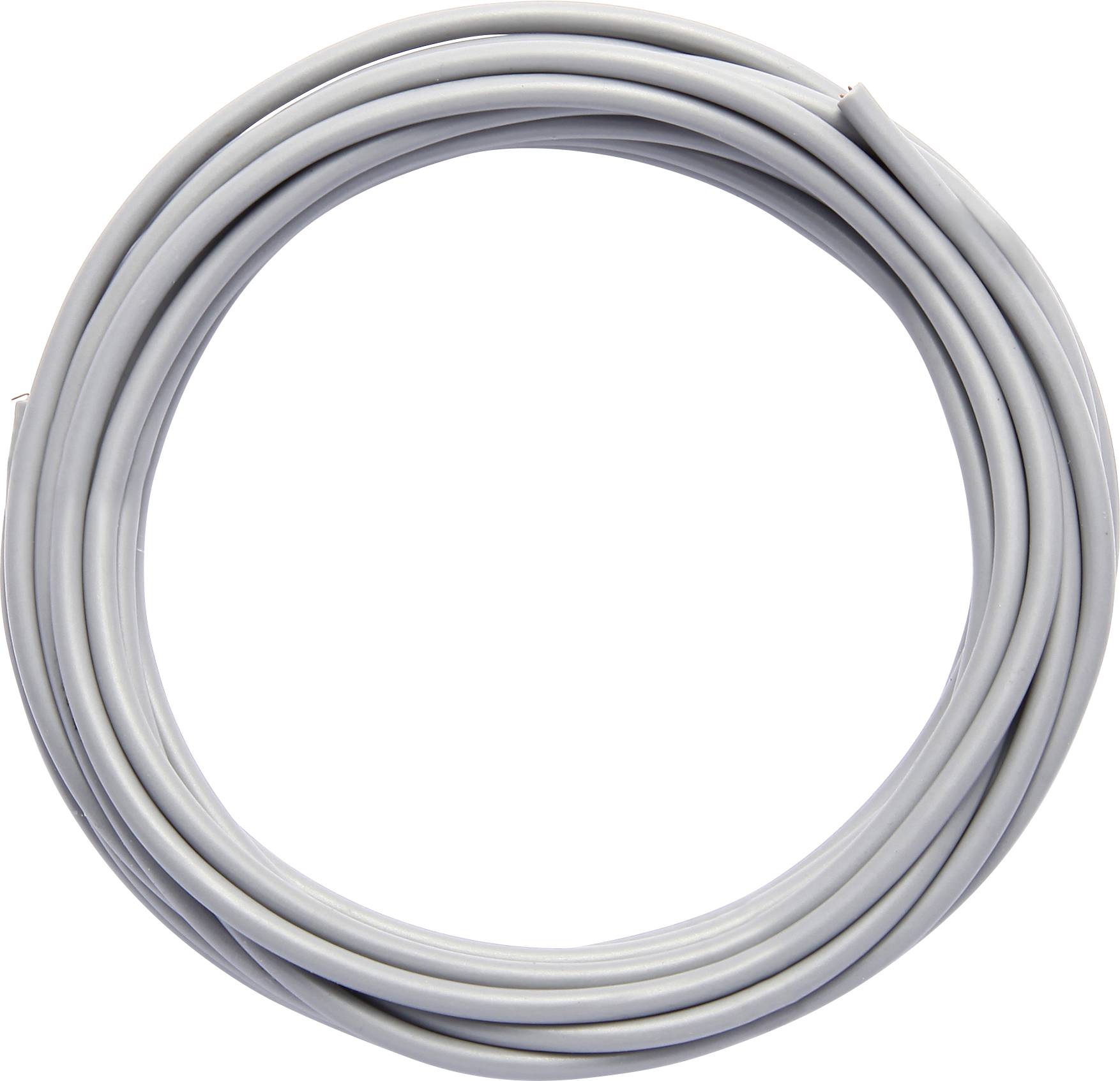 A coiled grey cable forms a circle.