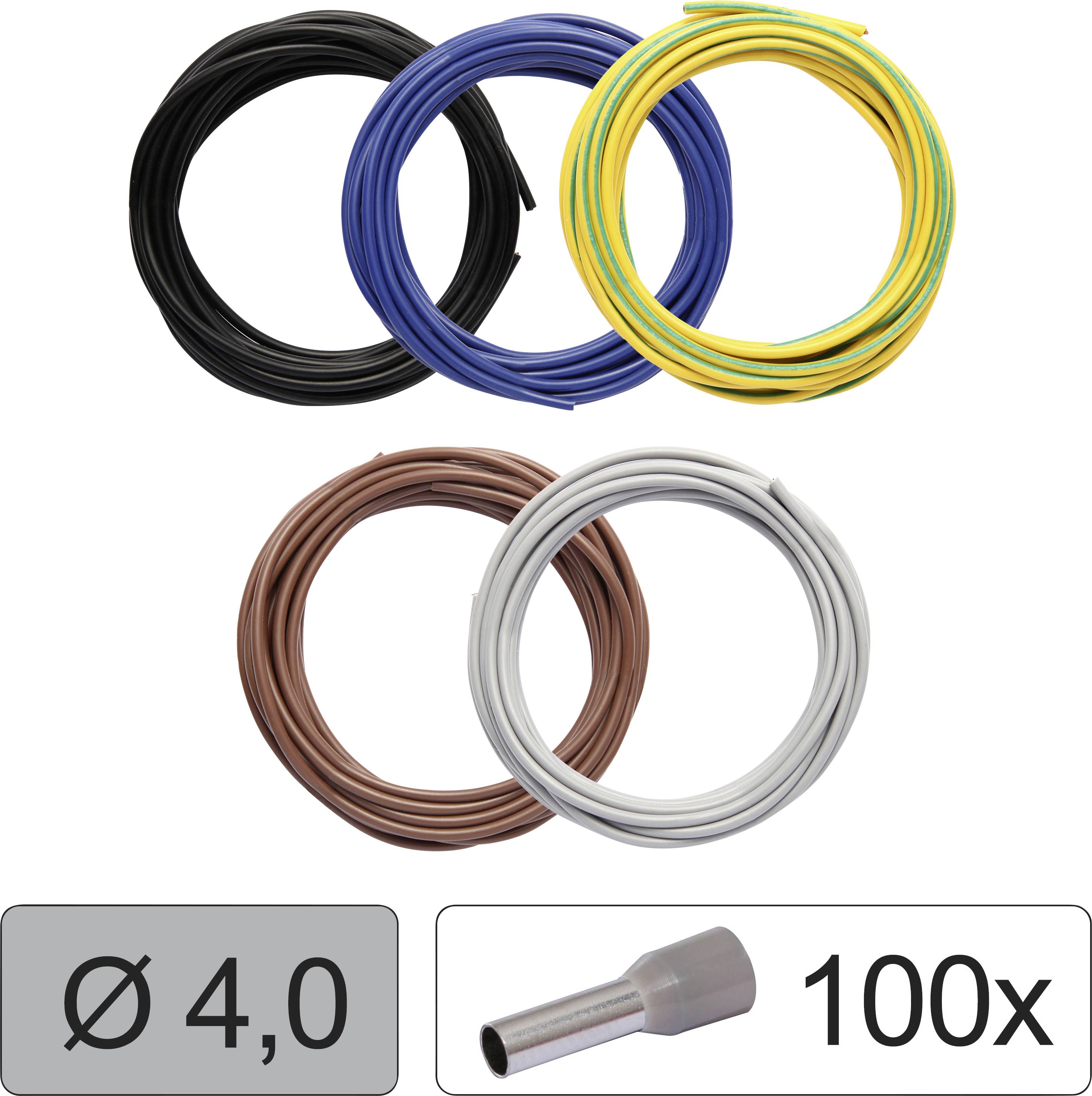 Quadrios 25CW120 Wire LiFY 4.0 mm² Black, Blue, Yellow-green, Brown, Grey 1 Set