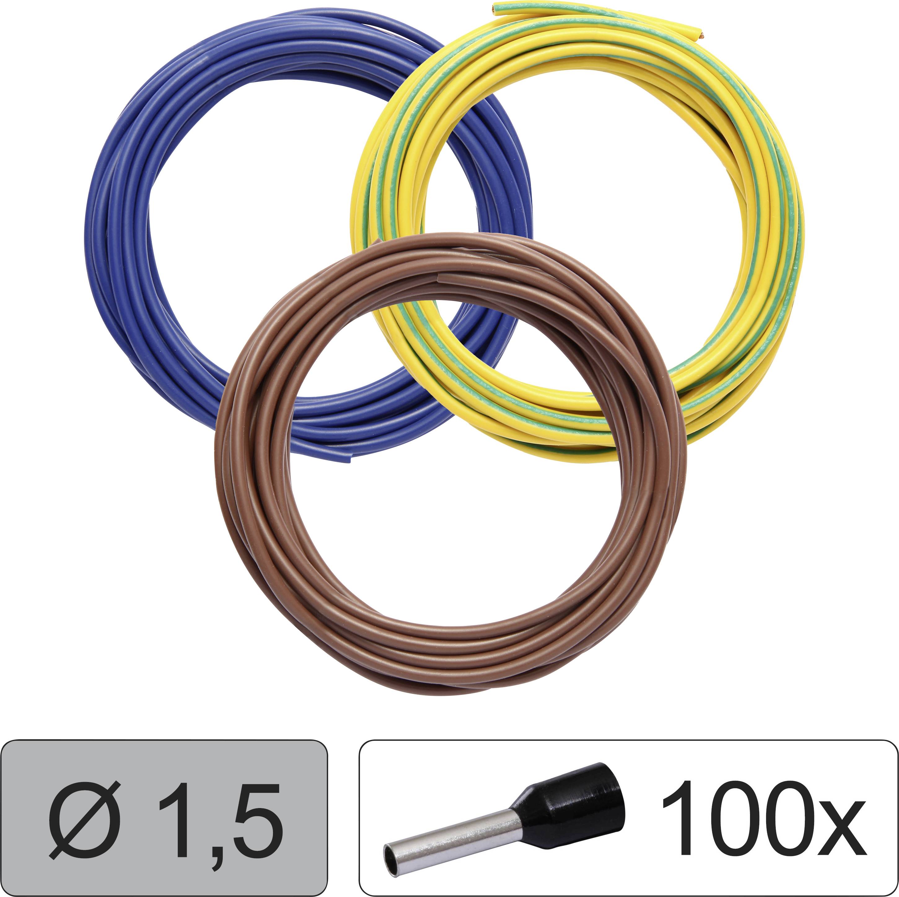 Quadrios 25CW123 Wire LiFY 1.5 mm² Blue, Brown, Yellow-green 1 Set