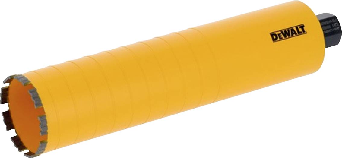 Orange DeWalt drill crown with serrated tip, likely suitable for concrete or stone.