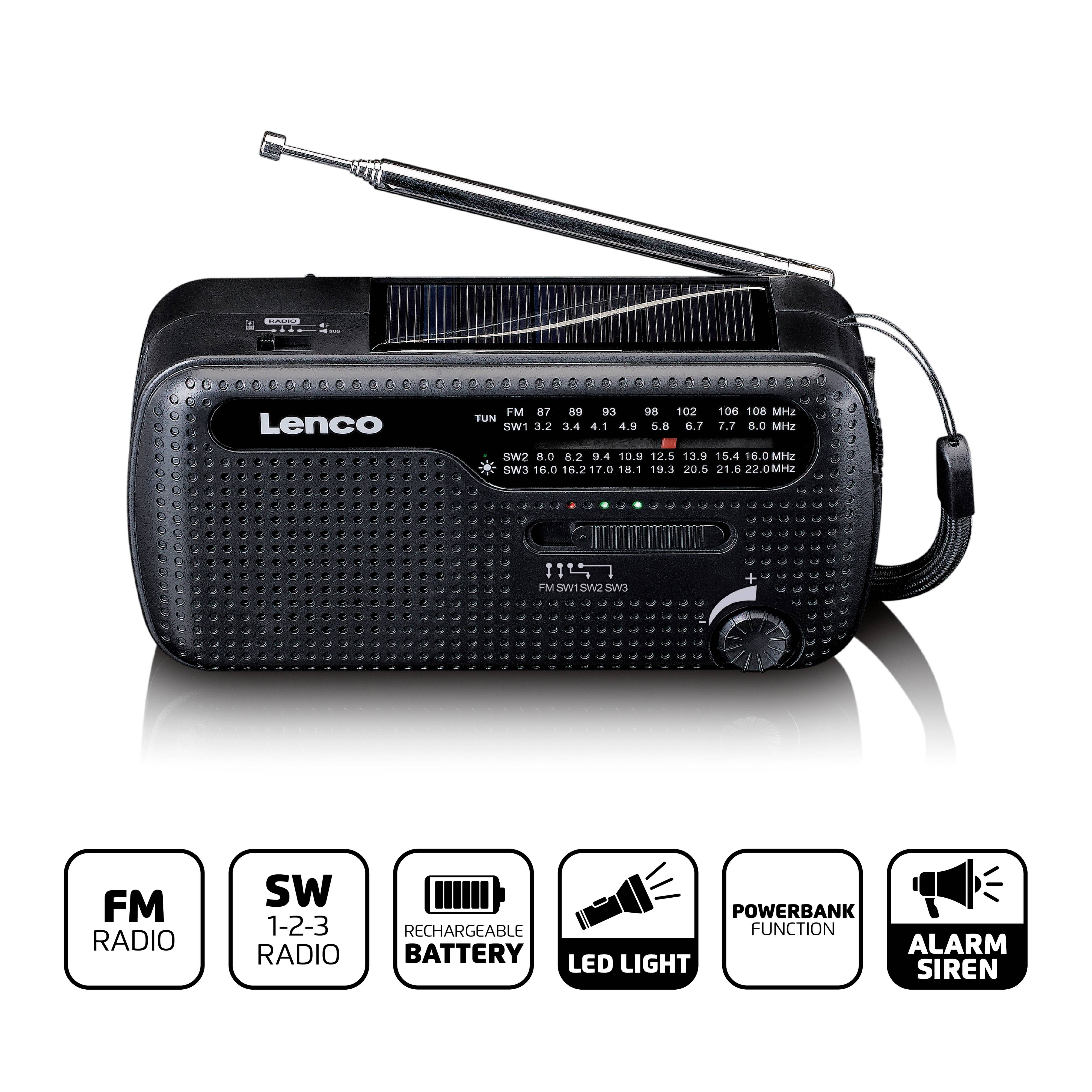 Lenco MCR-113BK Emergency radio Black