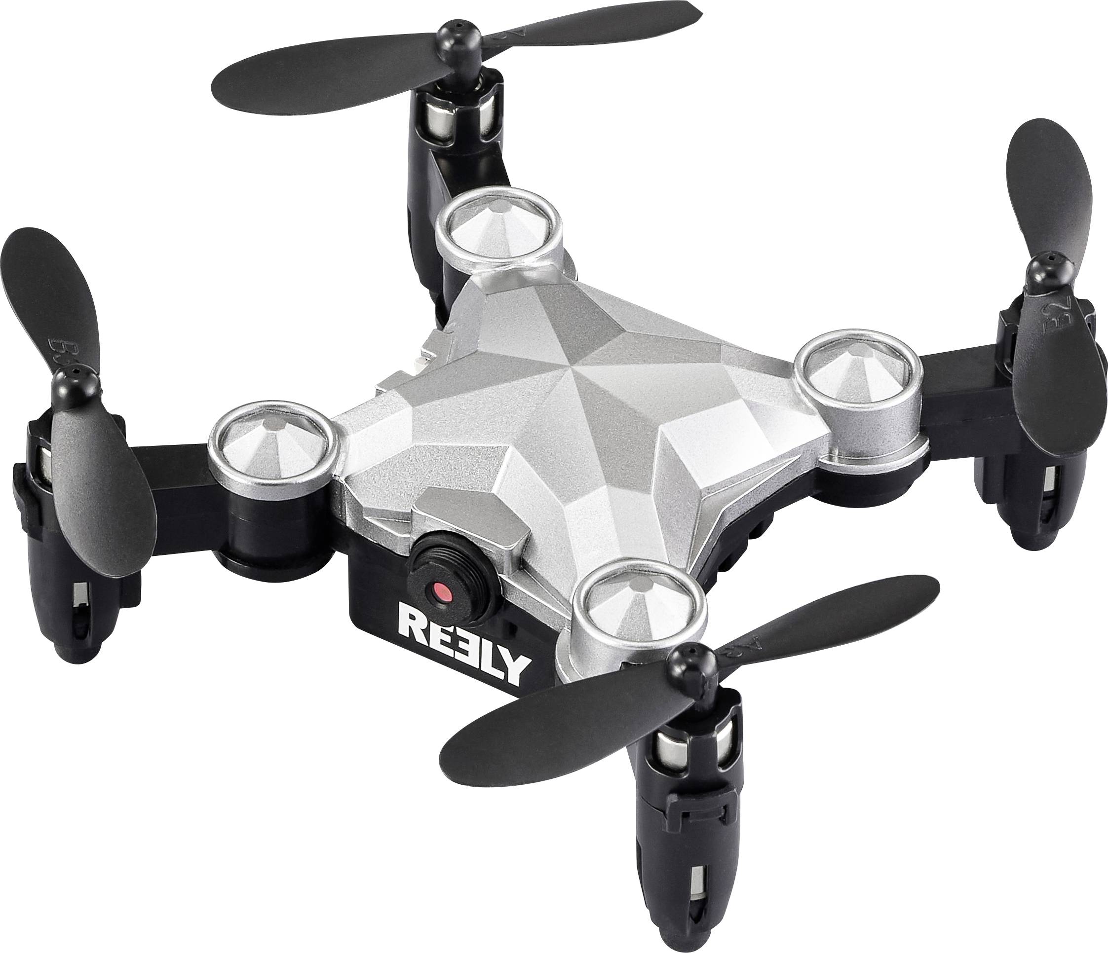 Reely Suitcase mini drone Quadcopter RtF Beginner, Camera drone Silver-black