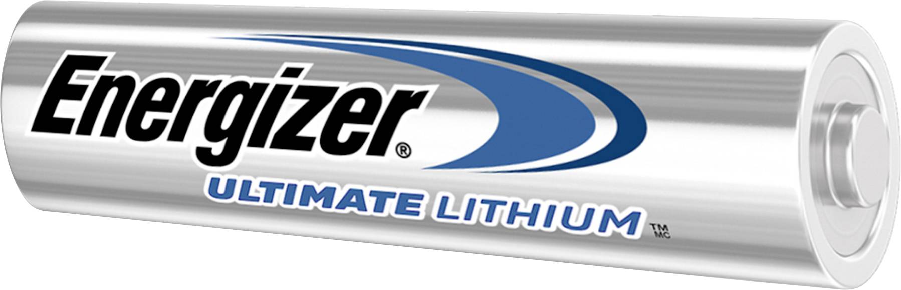 Battery image with the label 'Energizer Ultimate Lithium', silver in colour with a blue design, showing a product from the Energizer brand.