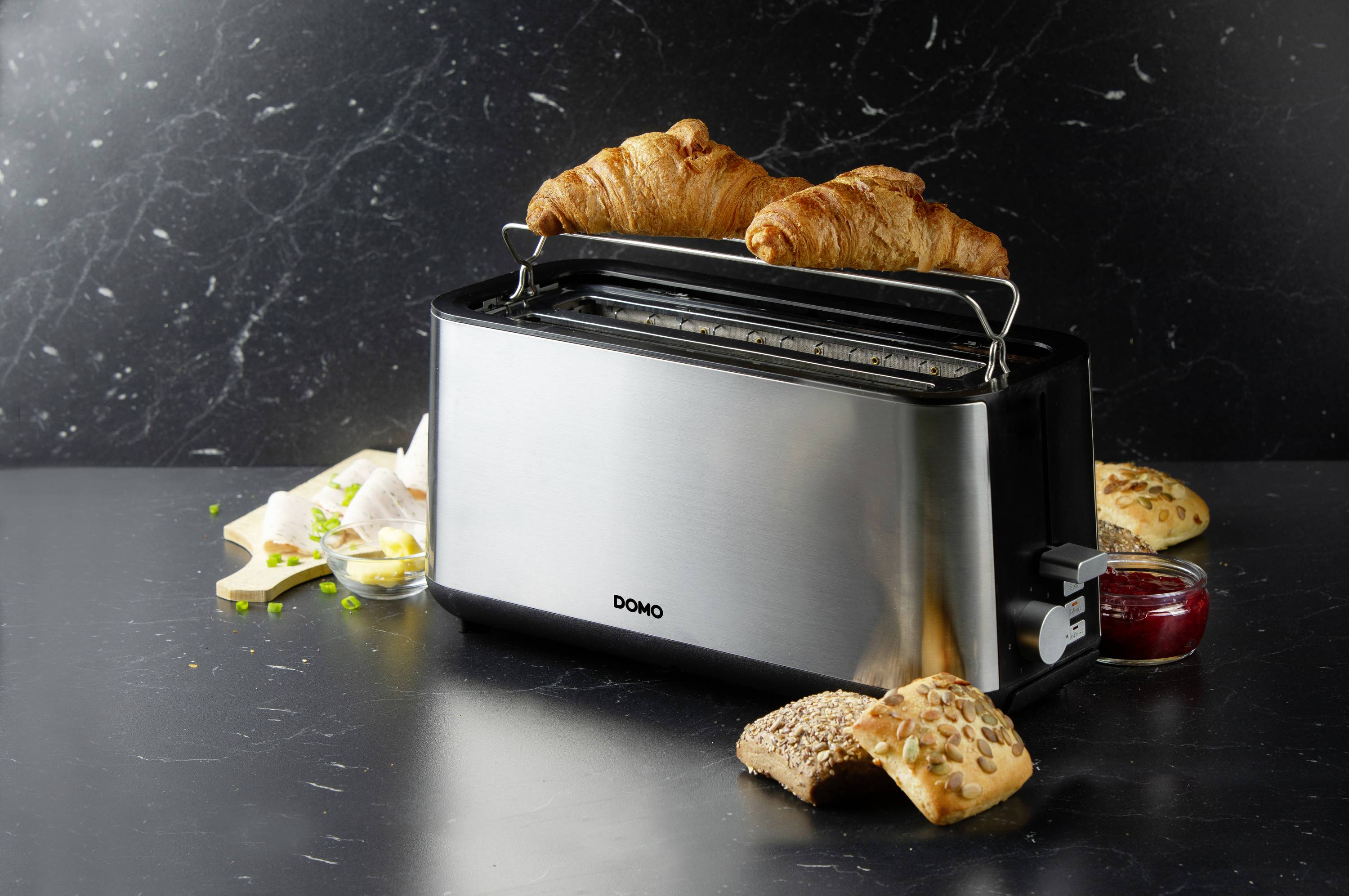 DOMO TOASTER 2 Schlitze für 4 Toasts Toaster