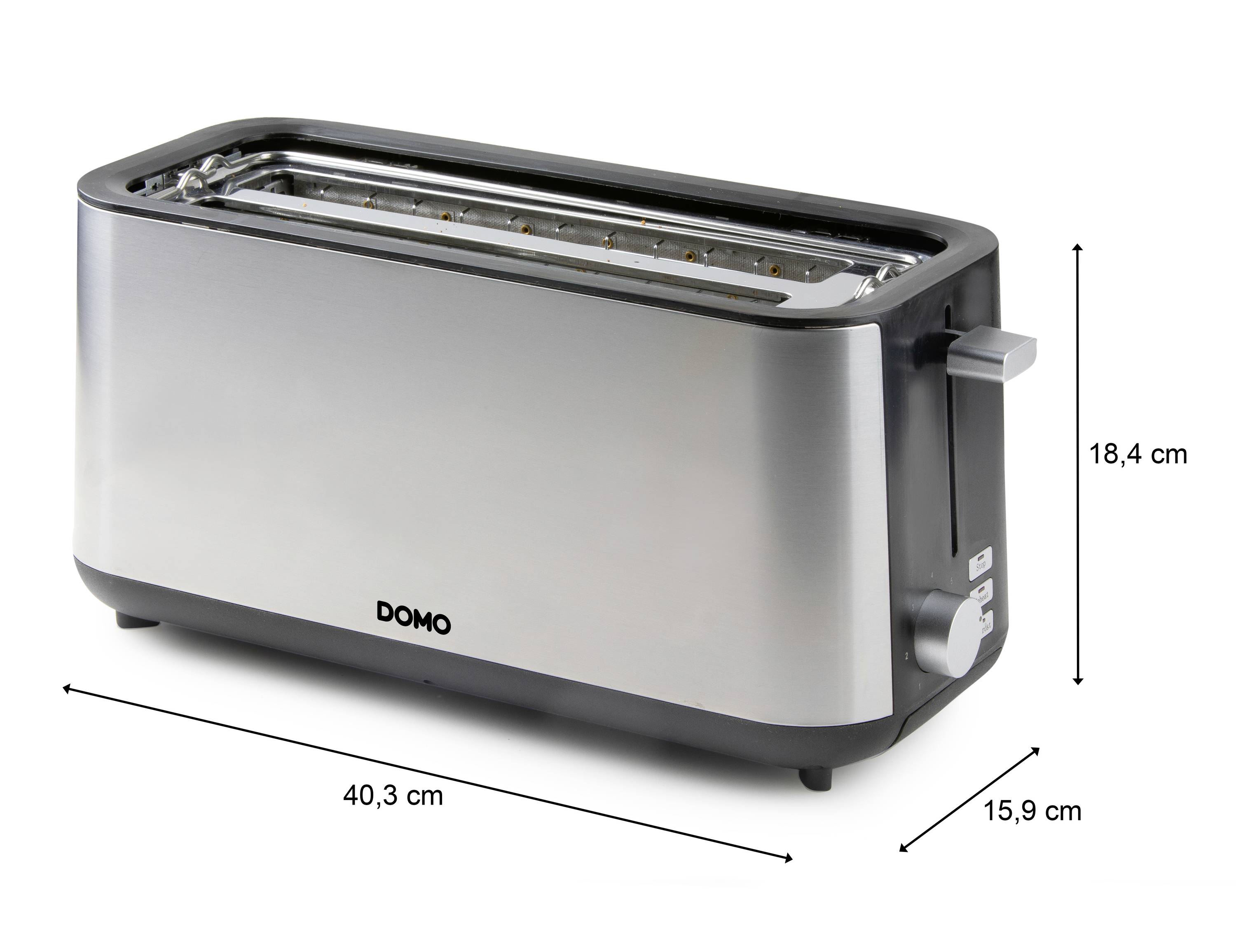 DOMO TOASTER 2 Schlitze für 4 Toasts Toaster