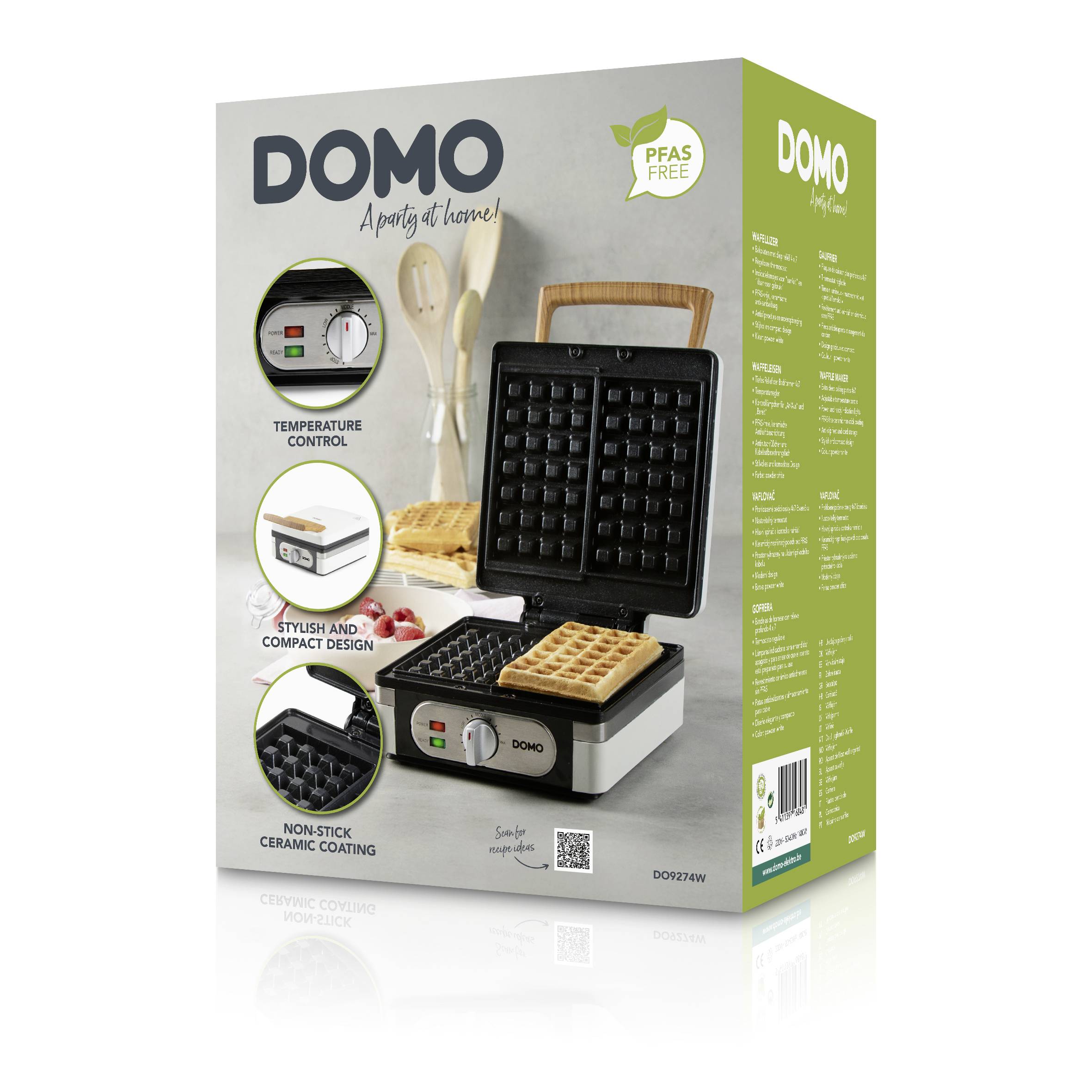 DOMO WAFFELEISEN – POWDER WHITE Waffle maker White