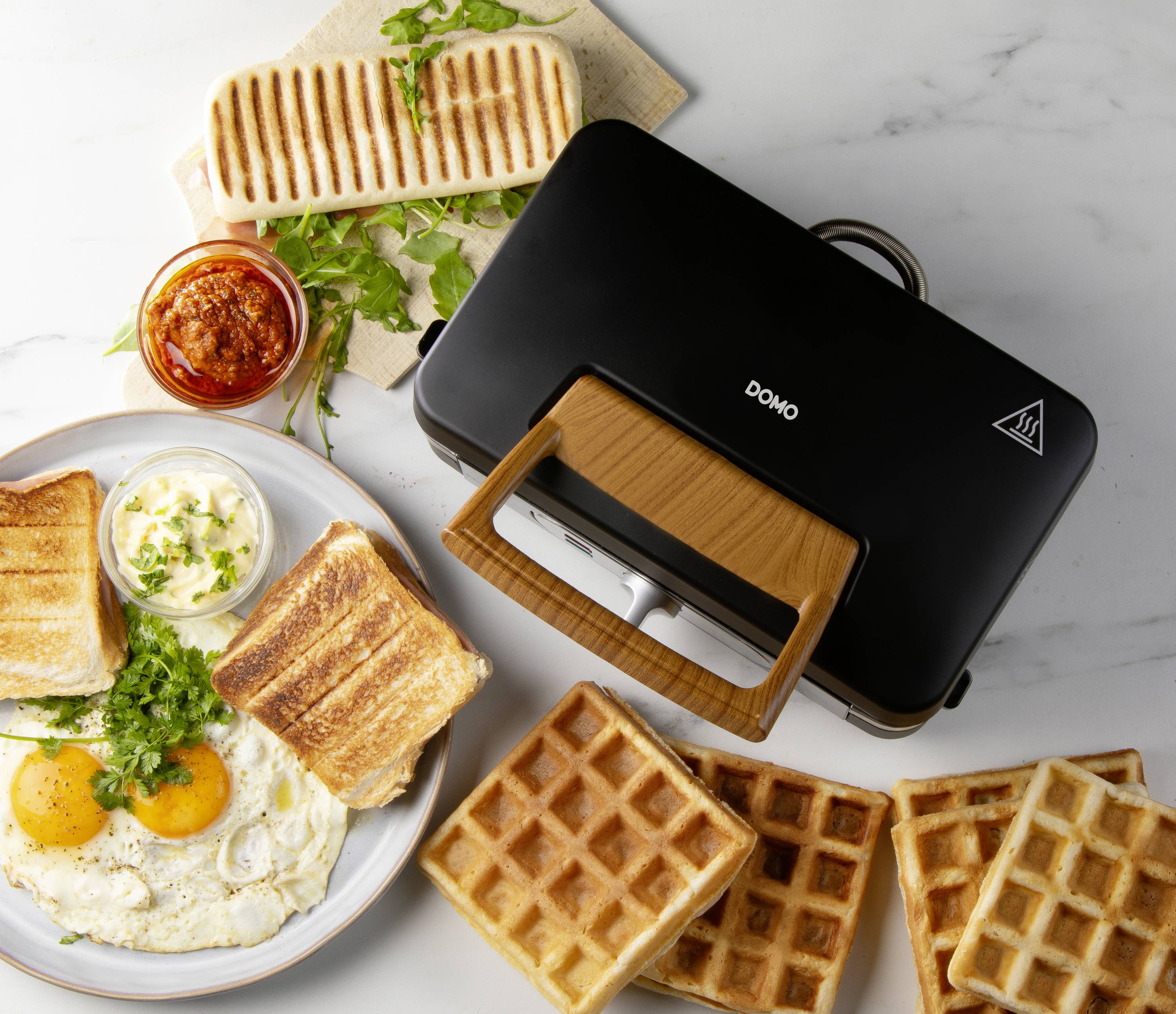DOMO SANDWICH-WAFFEL-GRILL 3-IN-1 INKY BLACK Sandwich maker Black