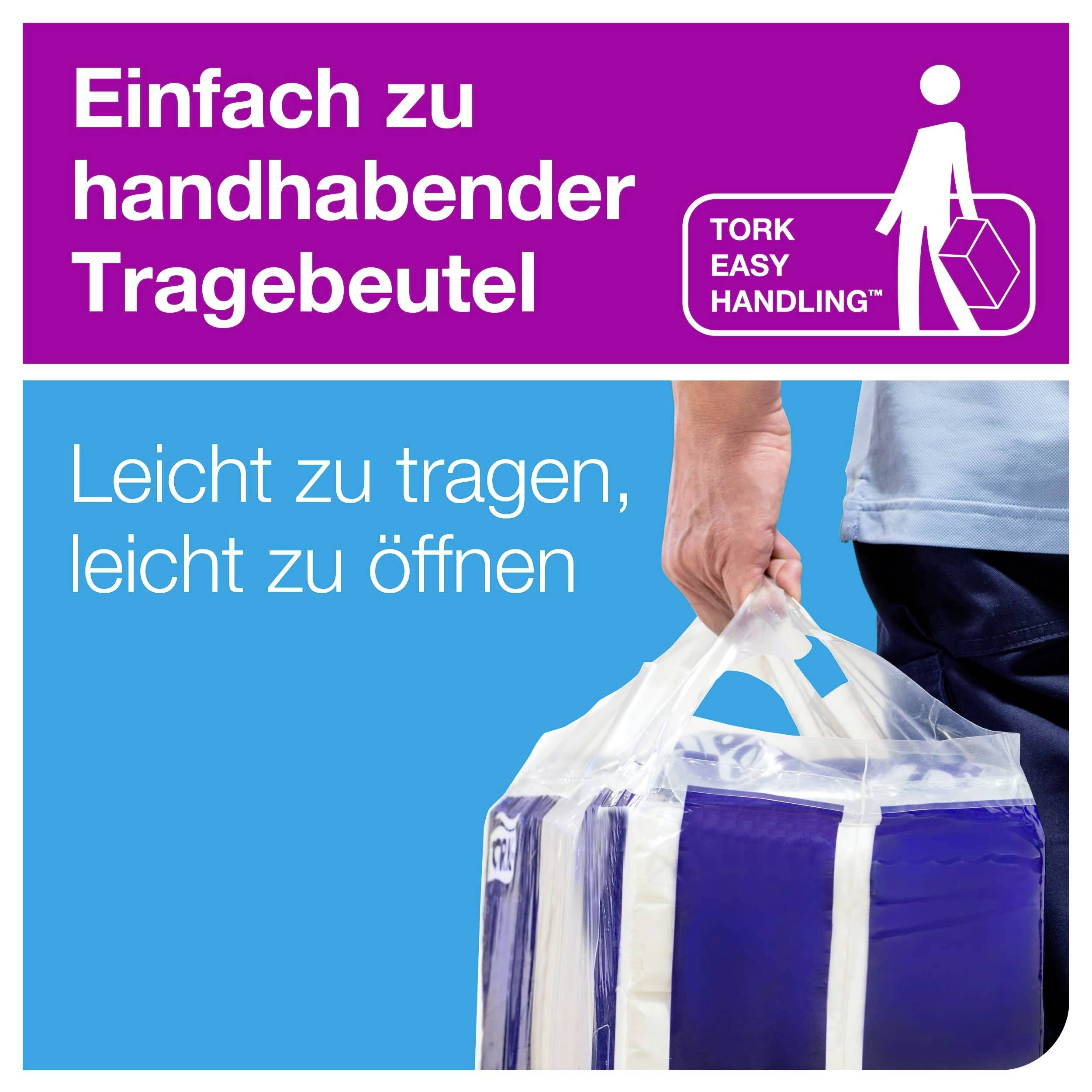 'A man is holding a carrier bag with a light grip, accompanied by the text 
