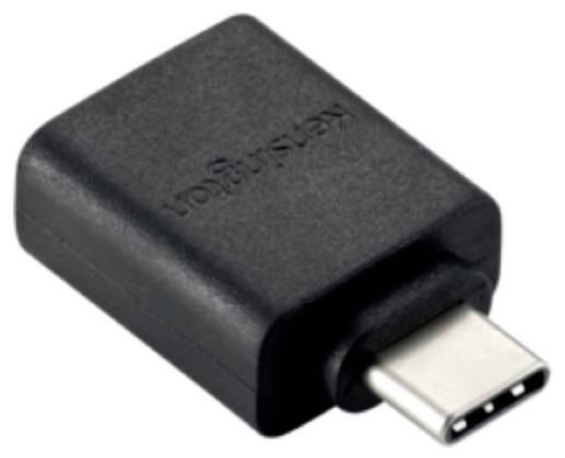A black Kingston USB-C adapter, compactly designed, enables connection between different devices.