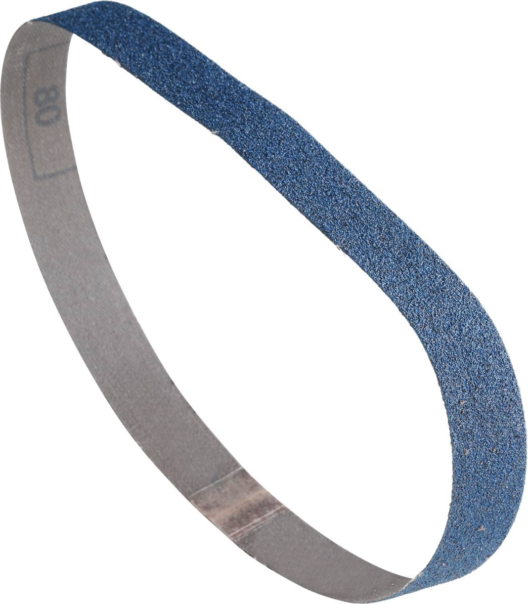 Sanding belt with 80 grit, blue, for sanding machines, for grinding wood or metal.