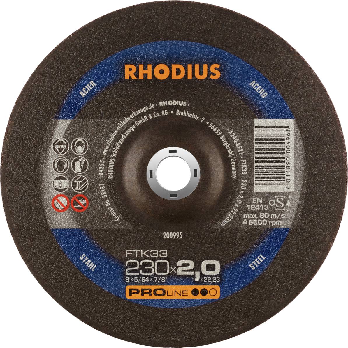 Rhodius FTK33 200995 Cutting disc set 25 pc(s) Steel