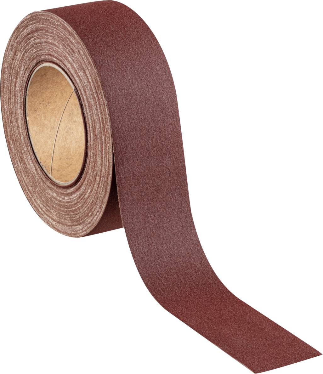Brown sandpaper roll with a protruding end.