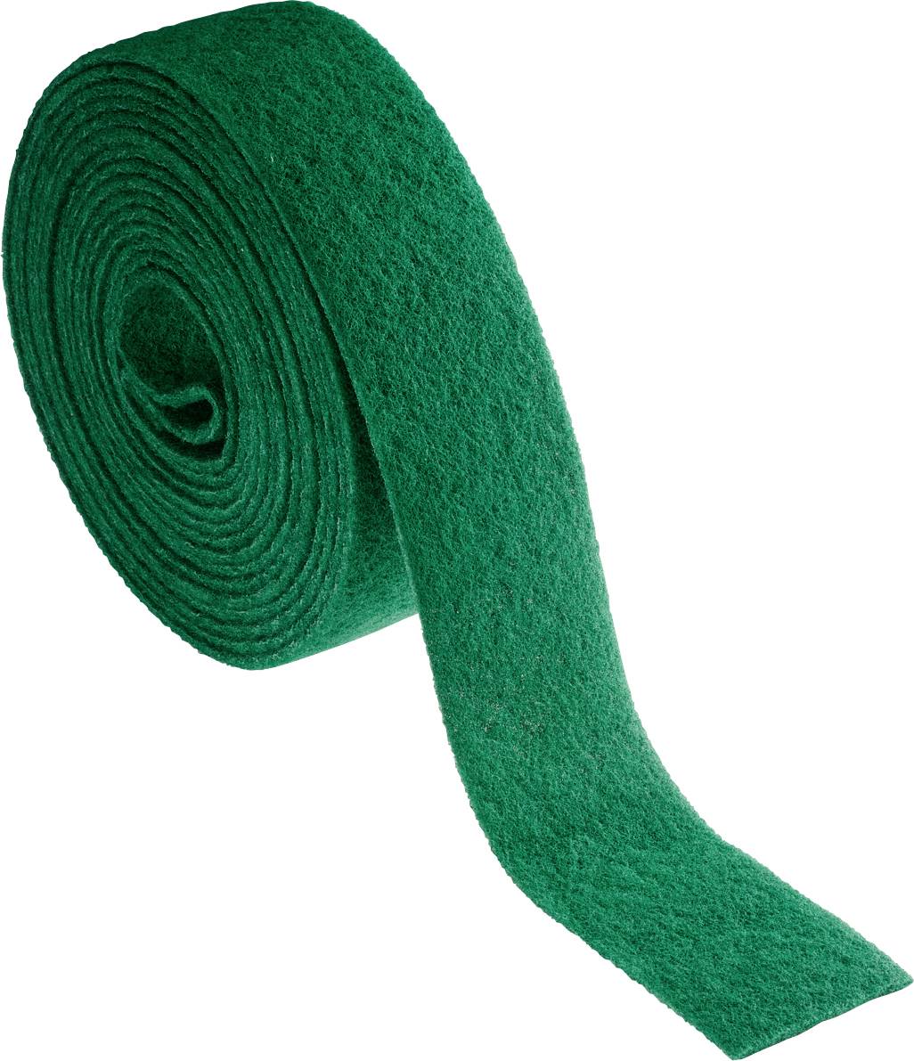 Green felt roll with textured surface, unrolling from left to right.