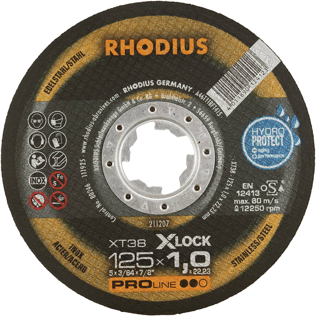 Rhodius XT38 X-LOCK 211207 Cutting disc 25 pc(s) Stainless steel, Steel