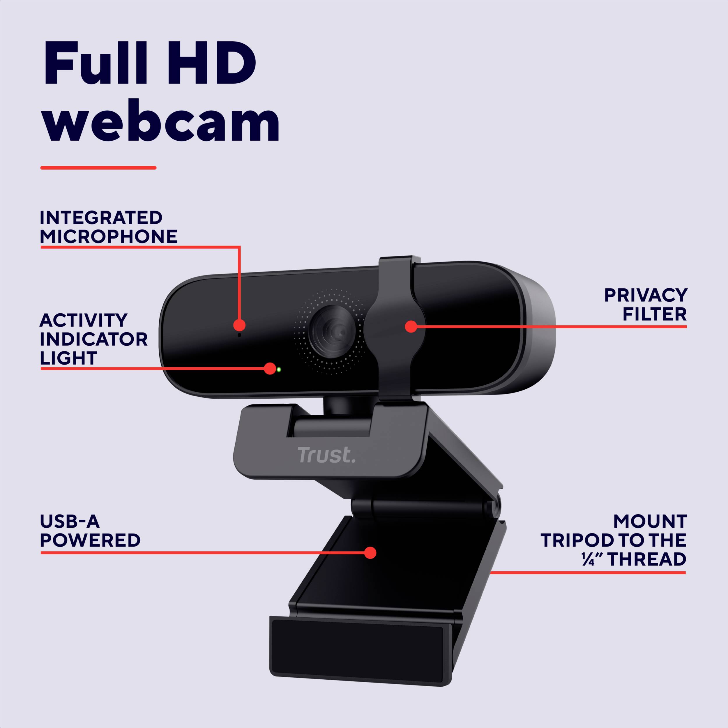 Trust TANOR FULL HD WEBCAM Full HD webcam
