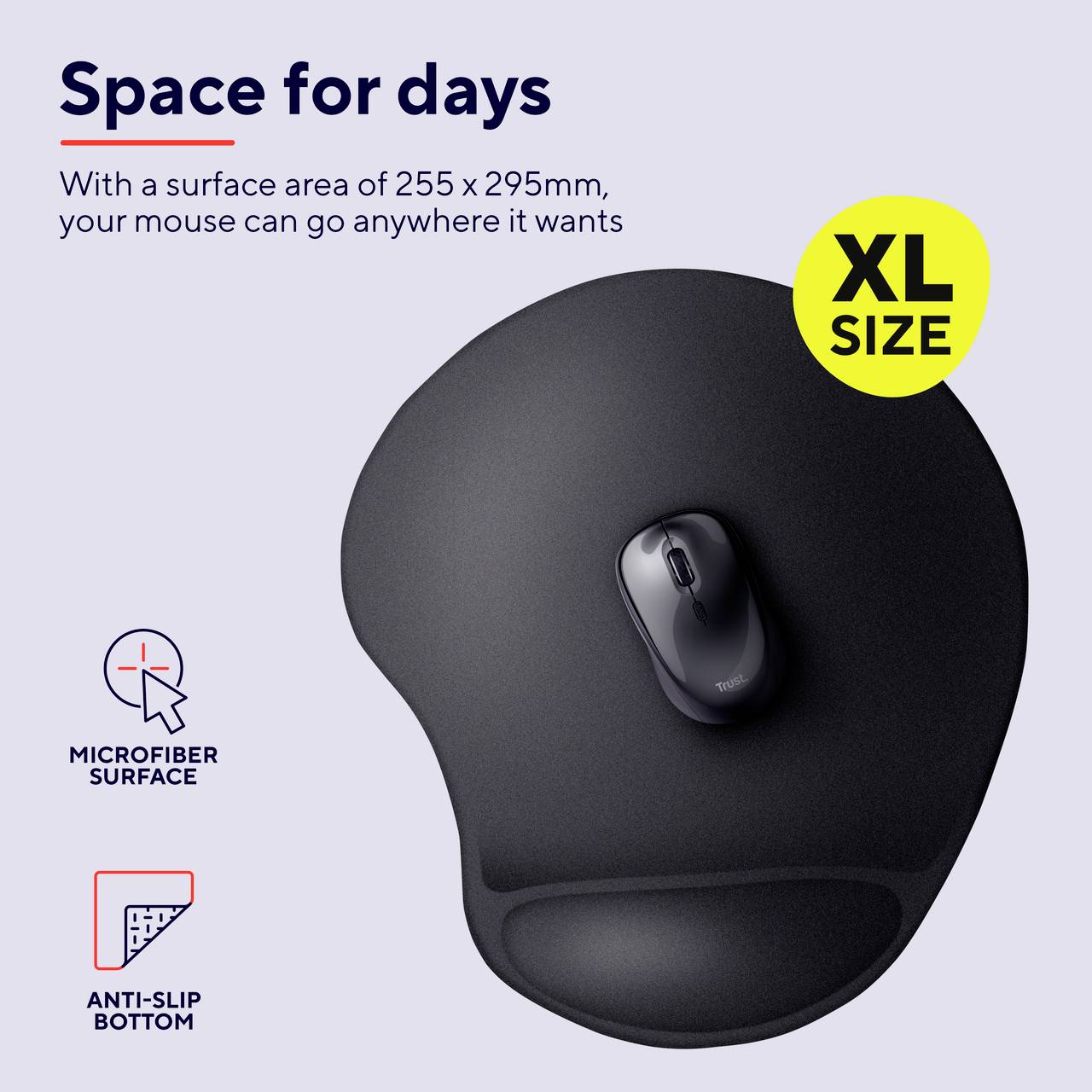 Trust XL Gel-Mauspad Mouse pad Black
