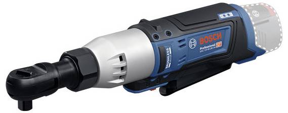 A Bosch electric impact wrench with robust, ergonomic design and blue casing. Suitable for professional applications.