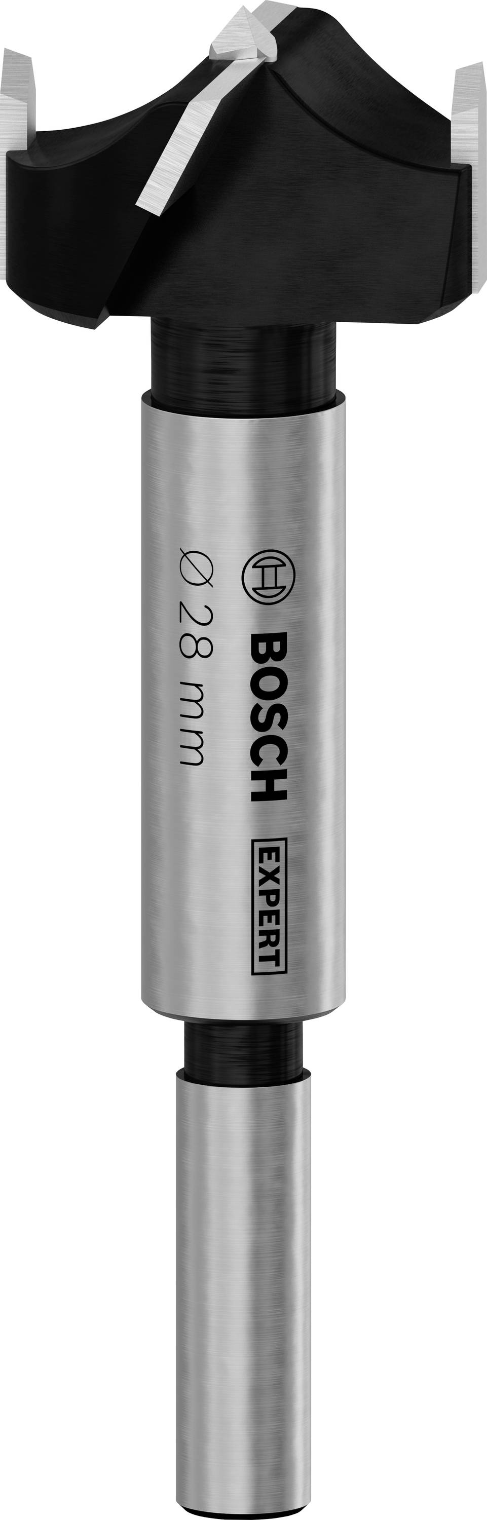 Bosch Forstner drill bit, Ø 28 mm, suitable for precise drilling in wood. Professional quality, silver shaft with black drill tip.