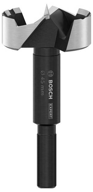 Forstner drill bit 'Bosch Expert', diameter 45 mm, suitable for precise hole drilling in wood, metal-tipped with sharp cutting edges.