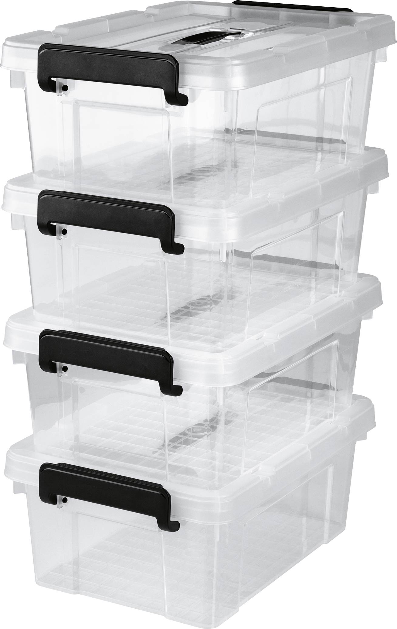 easymaxx 15016 Storage container Transparent, Black 4 pc(s)