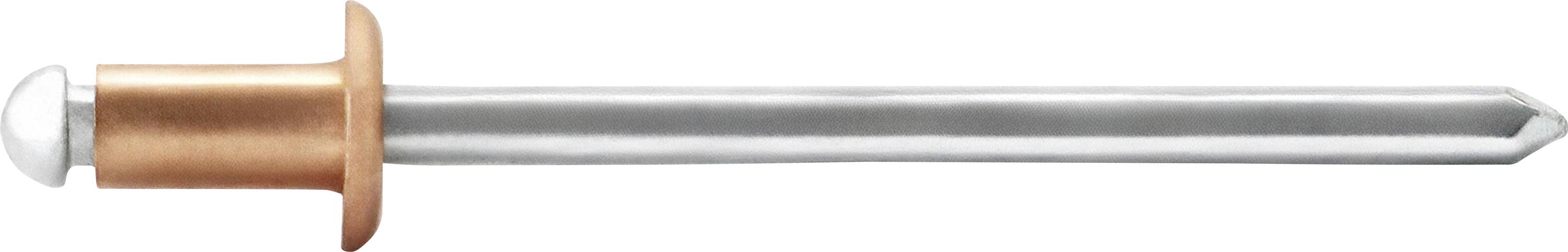 Copper nail, long shank, pointed tip, rounded head. Primarily used for fastening or connecting materials.
