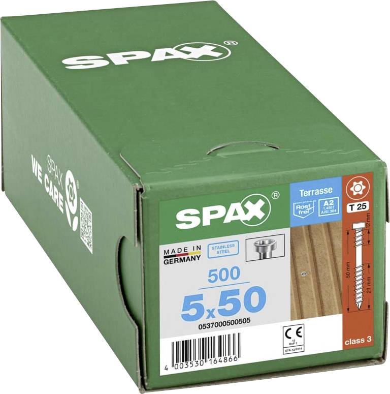 SPAX 0537000500505 Wood screw 5 mm 50 mm T-Star Plus Stainless steel A2 500 pc(s)